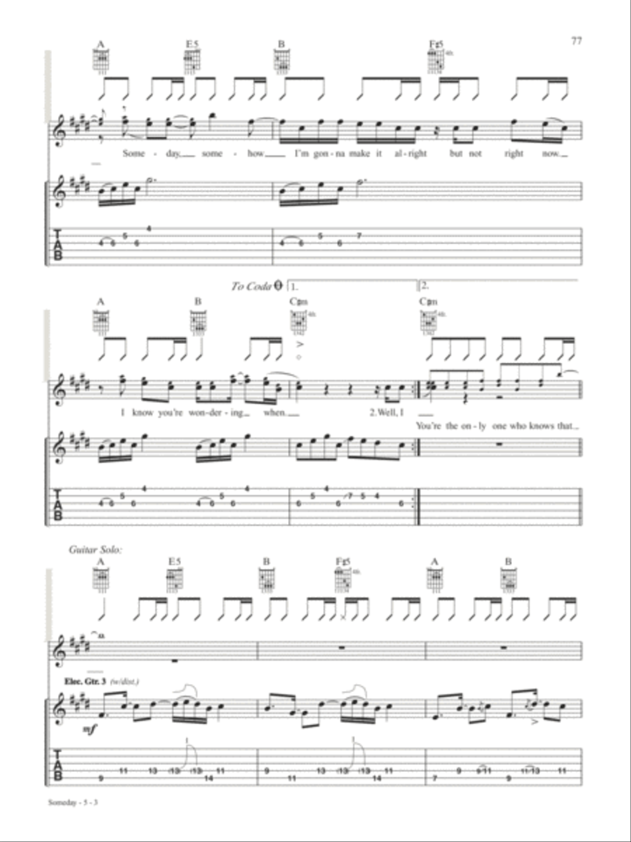 Someday Guitar Tablature scores gallery preview page 3