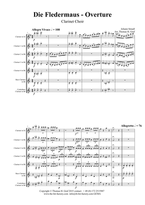 Die Fledermaus (Bb) - Johann Strauss - Overture - Clarinet Choir A4
