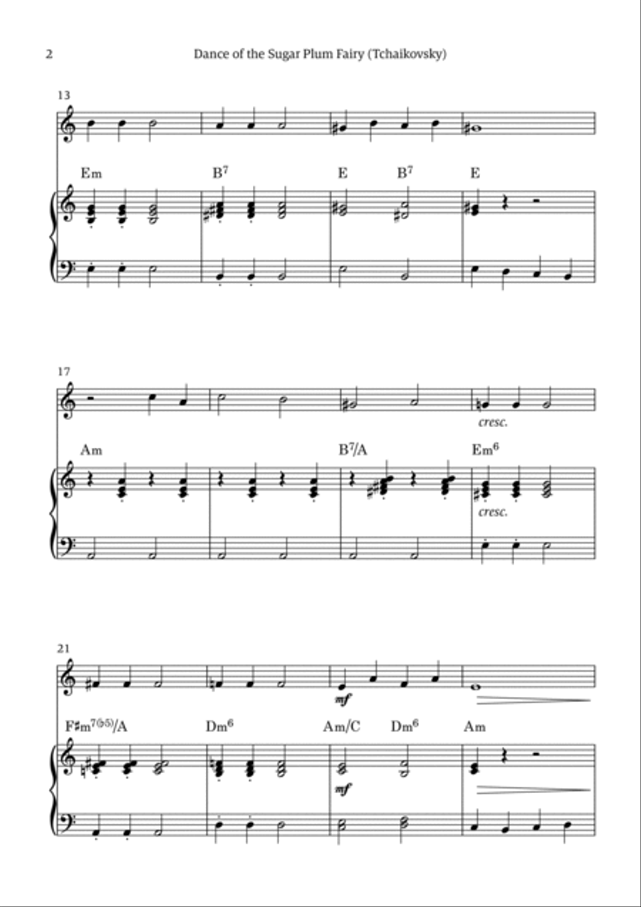 Sugar Plum Fairy theme Soprano Recorder scores gallery preview page 2