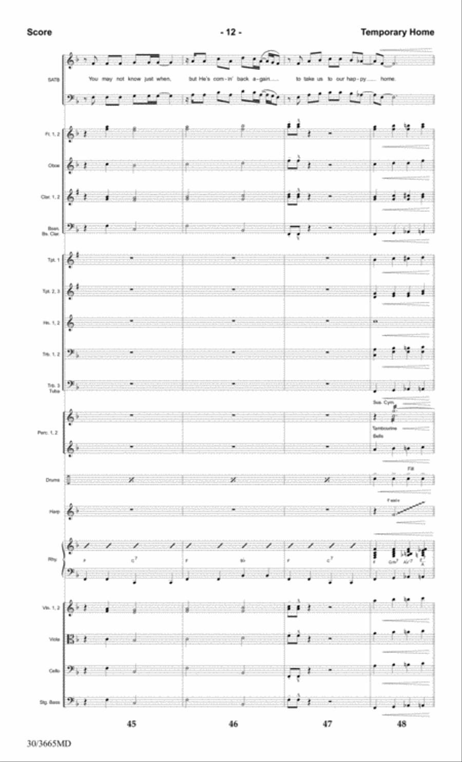 Temporary Home - Orchestral Score and Parts Choir scores gallery preview page 14