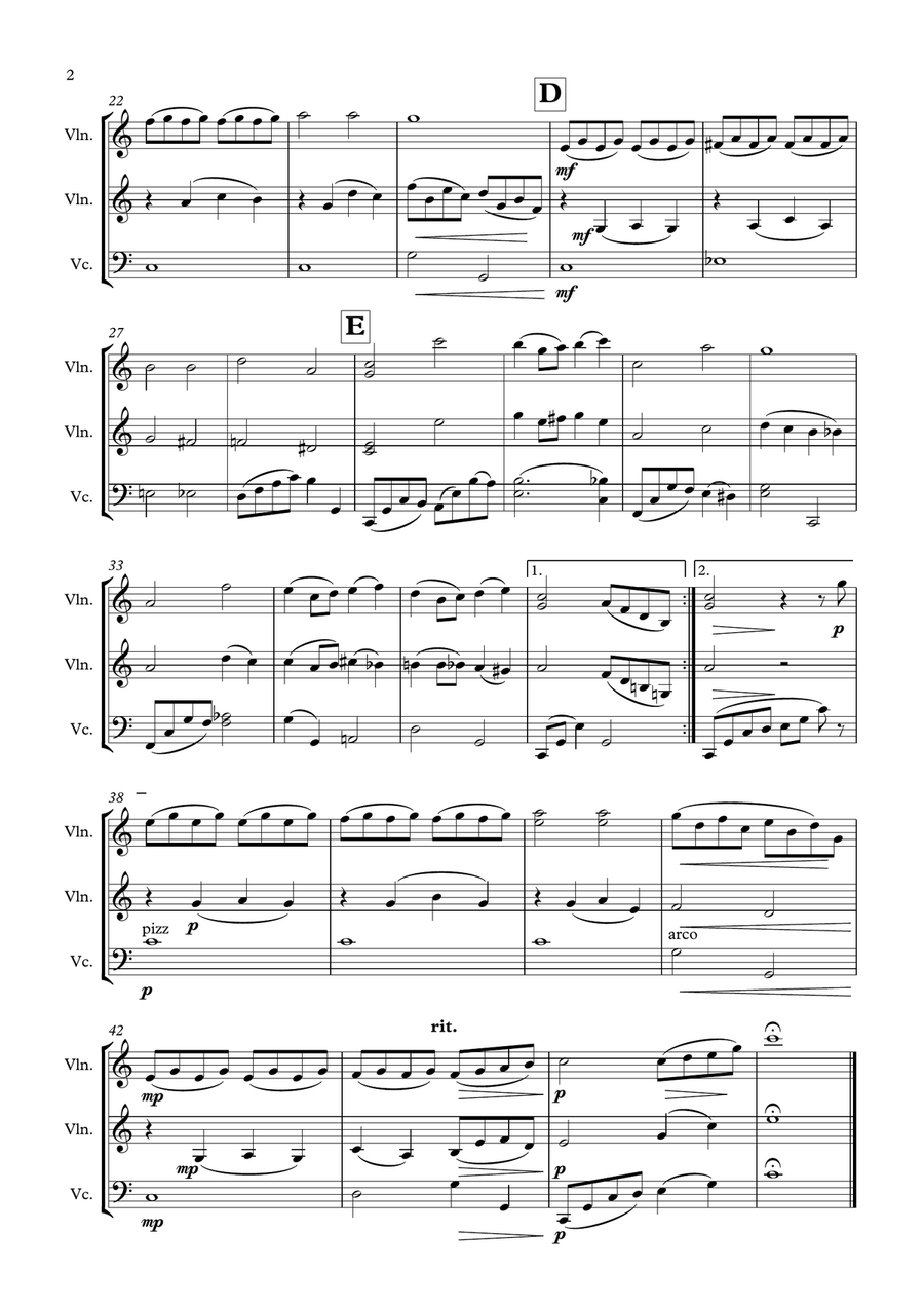 Over The Rainbow (from The Wizard Of Oz) String Trio scores gallery preview page 2