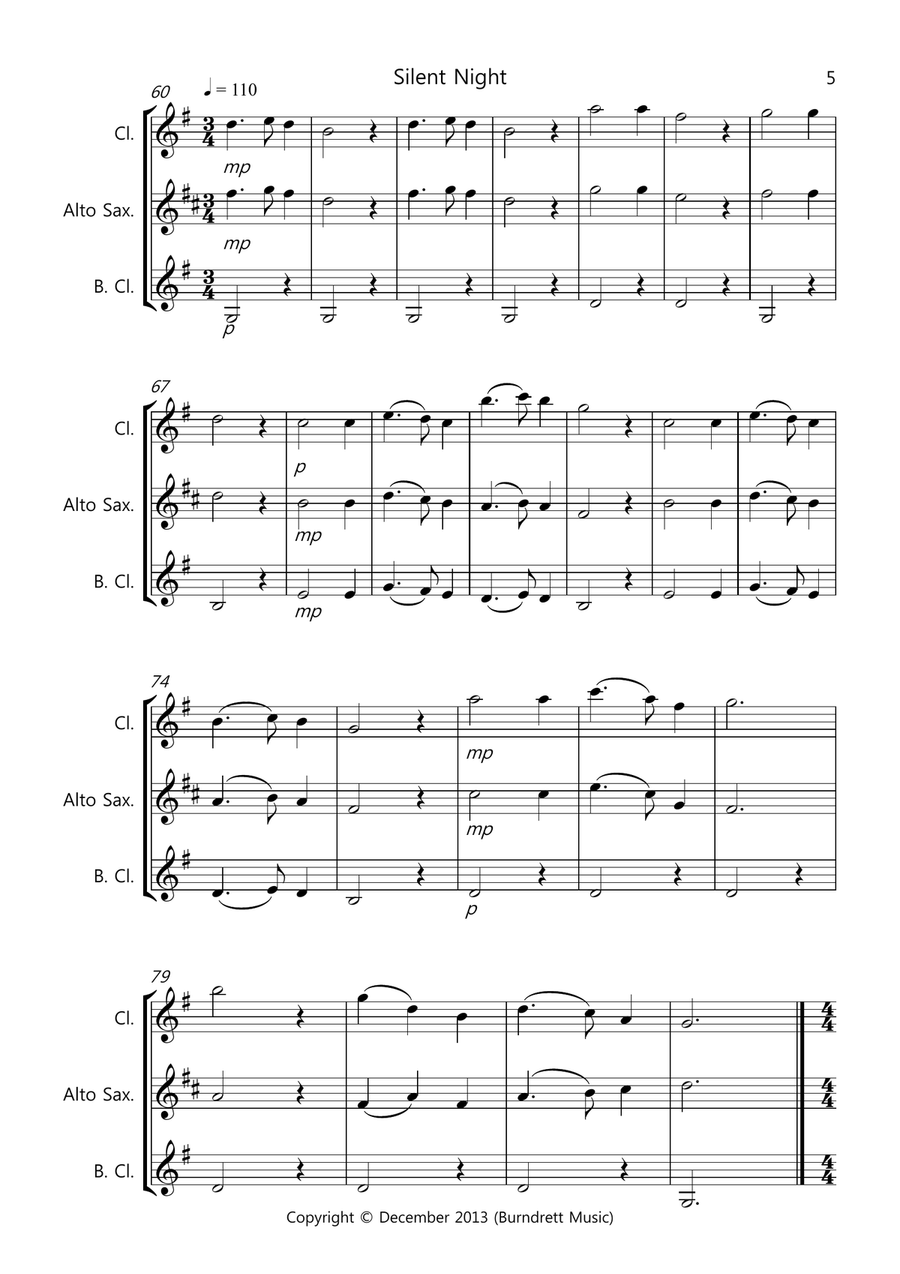 8 Easy Christmas Trios, for Mixed Wind Woodwind Trio scores gallery preview page 5