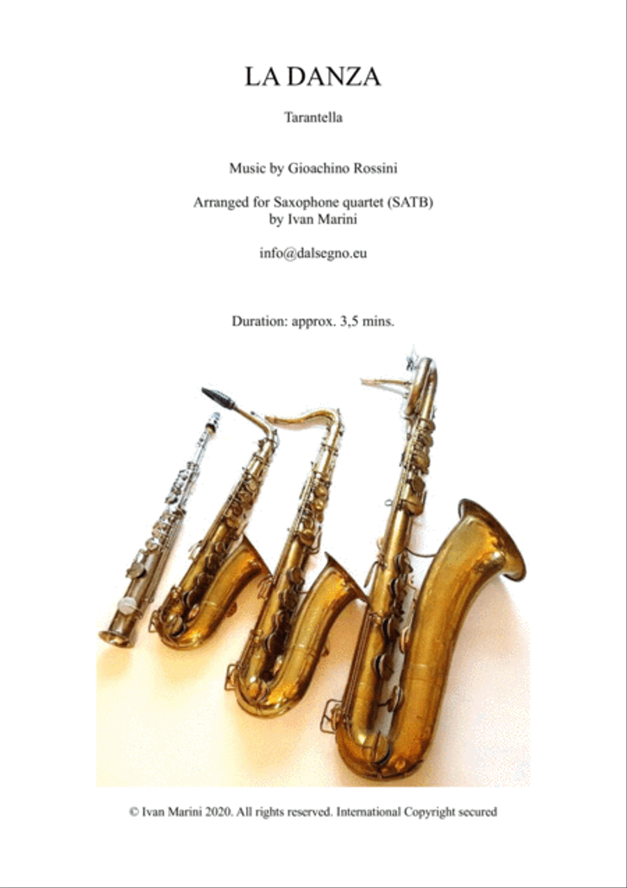 LA DANZA - by Rossini - for Saxophone Quartet image number null