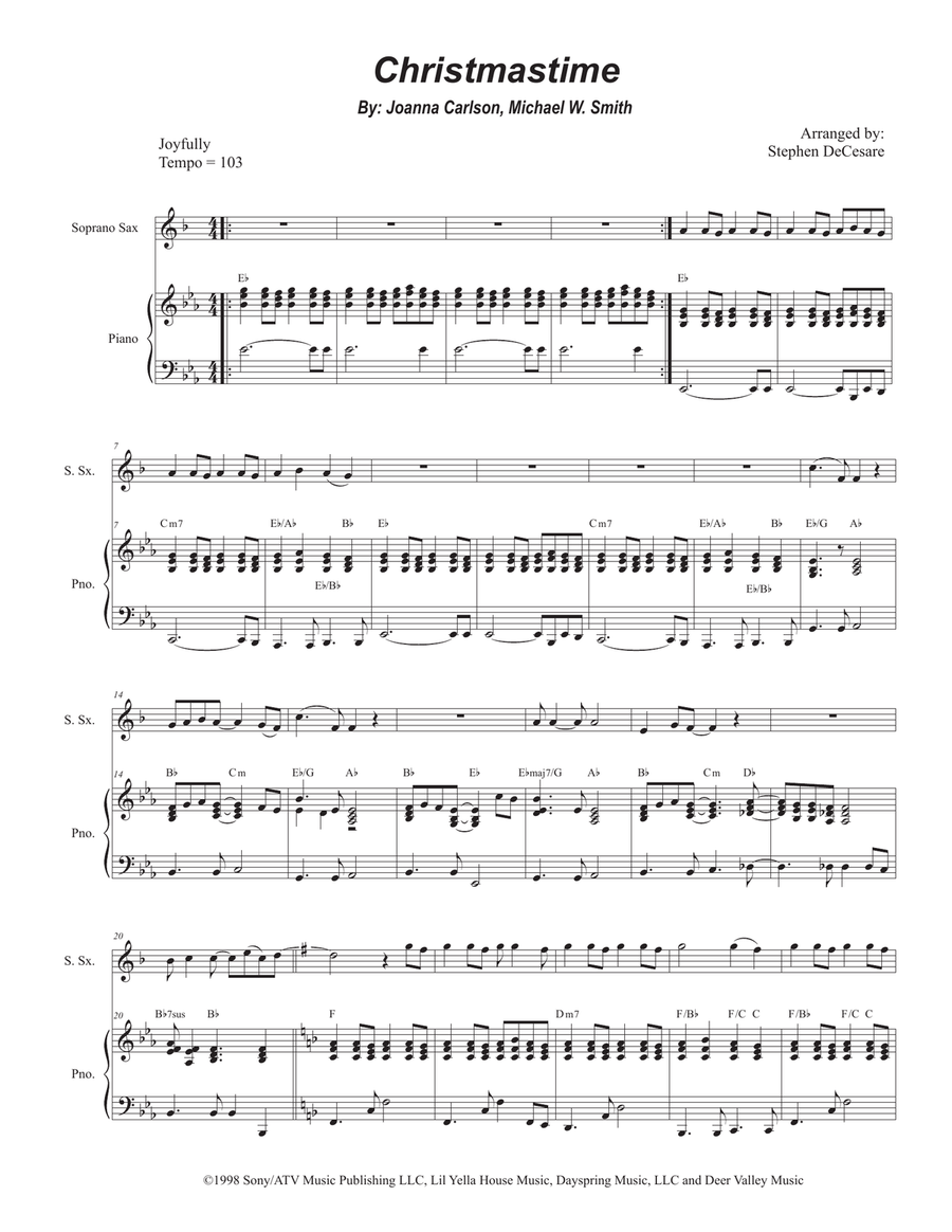 Christmastime Soprano Saxophone scores gallery preview page 1