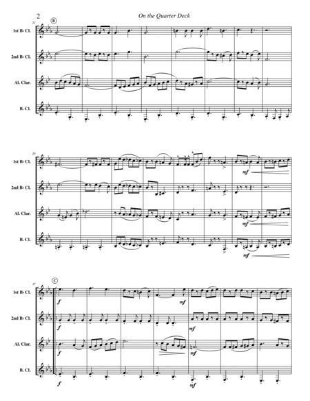 On the Quarter Deck march (clarinet quartet arrangement) image number null