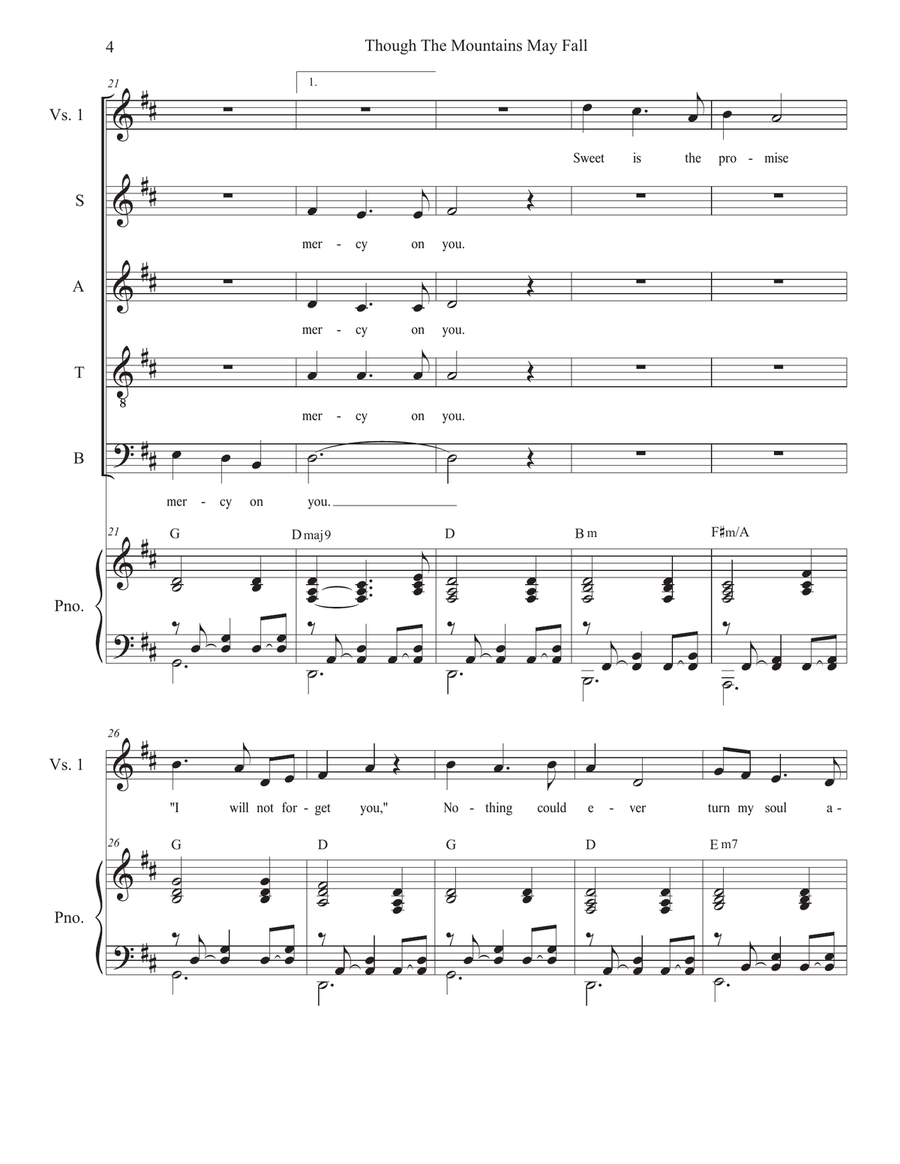 Though The Mountains May Fall (SATB) 4-Part scores gallery preview page 4