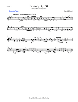PAVANE Op. 50 by Fauré, Violin Solo, Intermediate Level