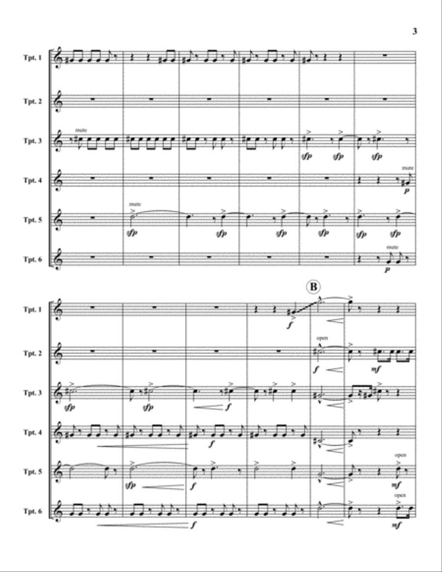 Music for Six Trumpets Large Ensemble scores gallery preview page 3