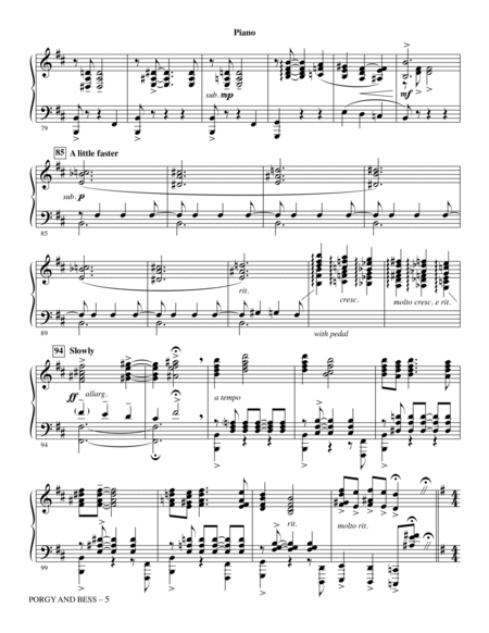Porgy and Bess (Medley) - Piano