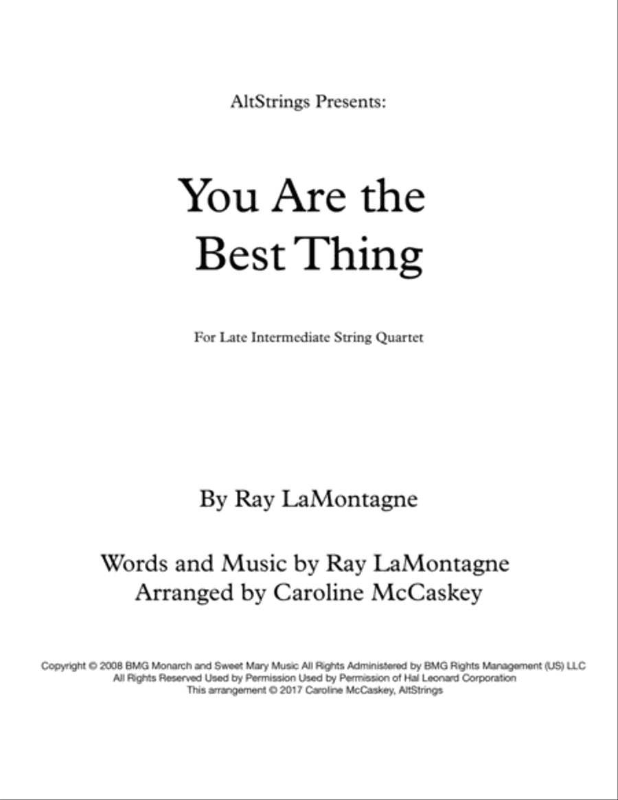 You Are The Best Thing String Quartet scores gallery preview page 1