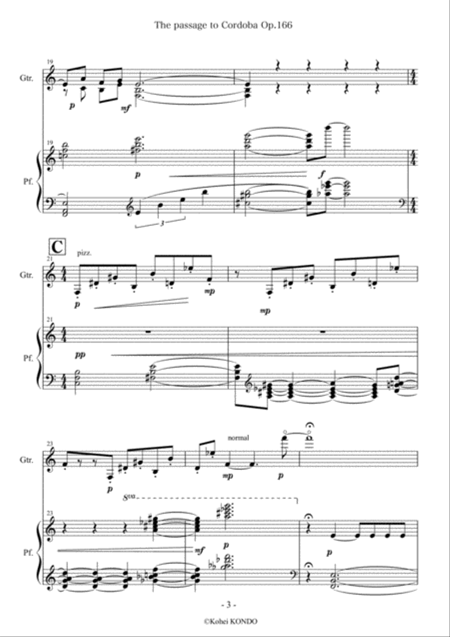 The passage to Cordoba for guitar and piano Op.166