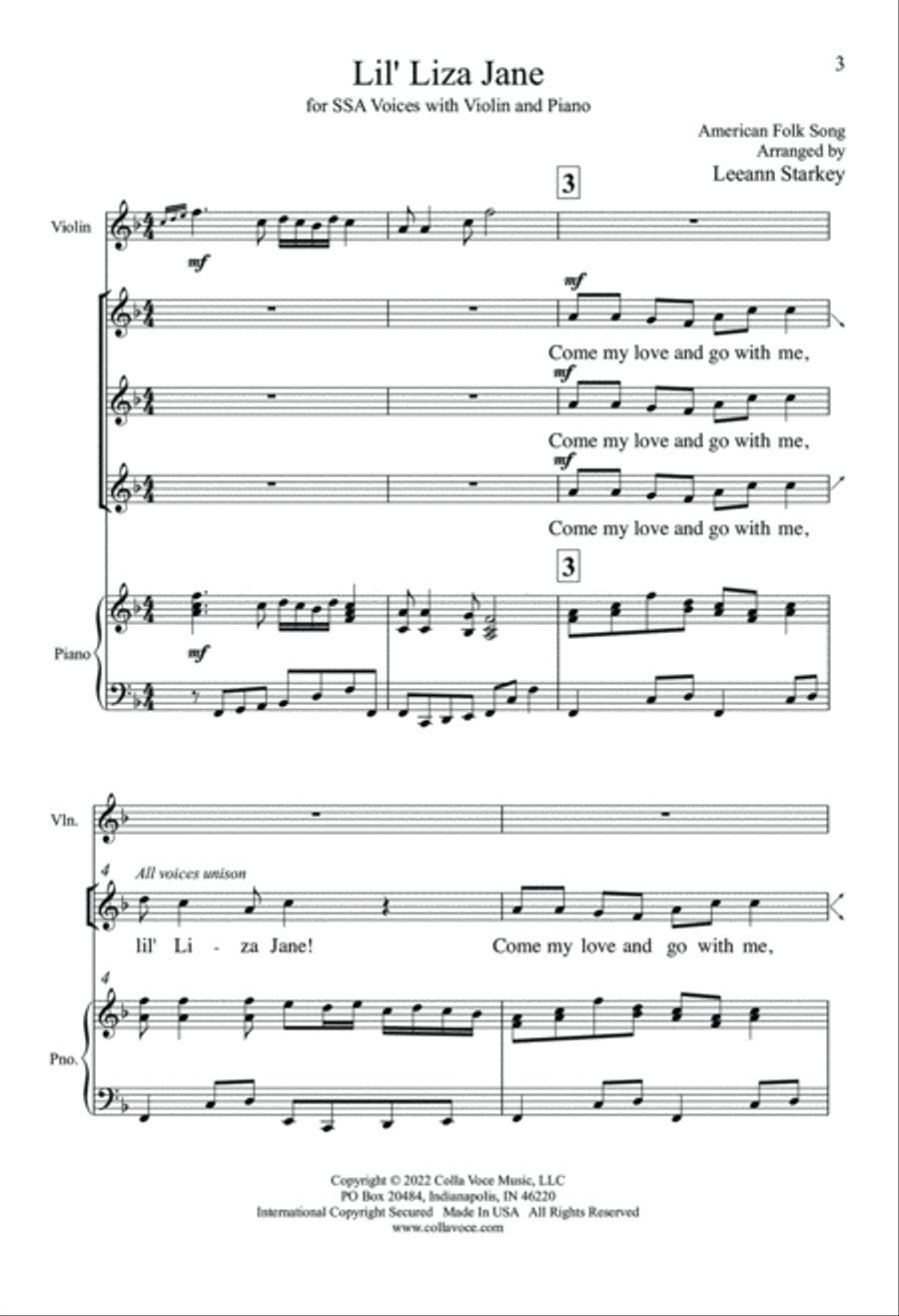 Lil' Liza Jane Lil' Liza Jane SSA scores gallery preview page 2