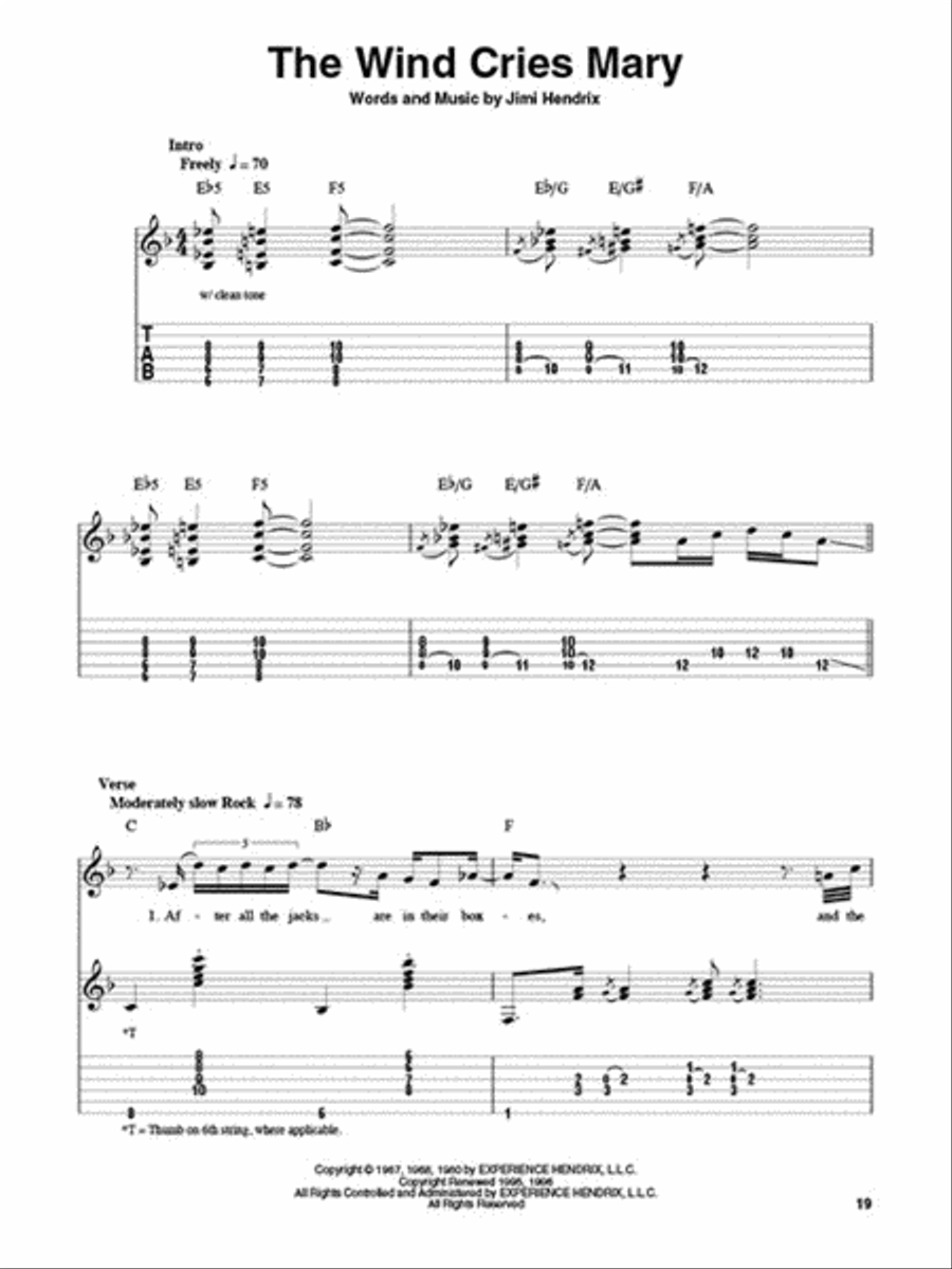 Jimi Hendrix - Smash Hits Guitar Tablature scores gallery preview page 5