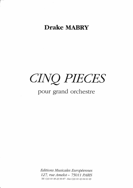 Five Pieces for orchestra (score)
