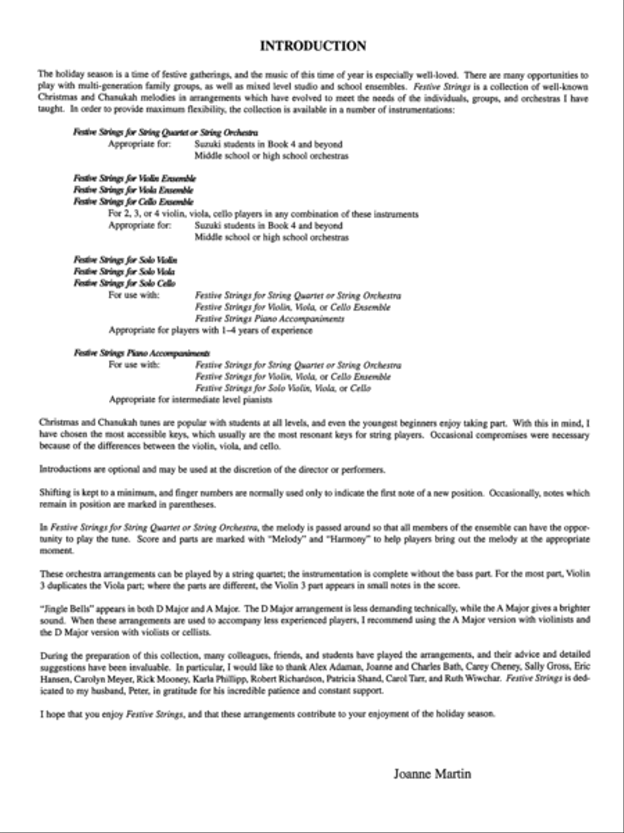 Festive Strings for String Quartet or String Orchestra String Quartet scores gallery preview page 3