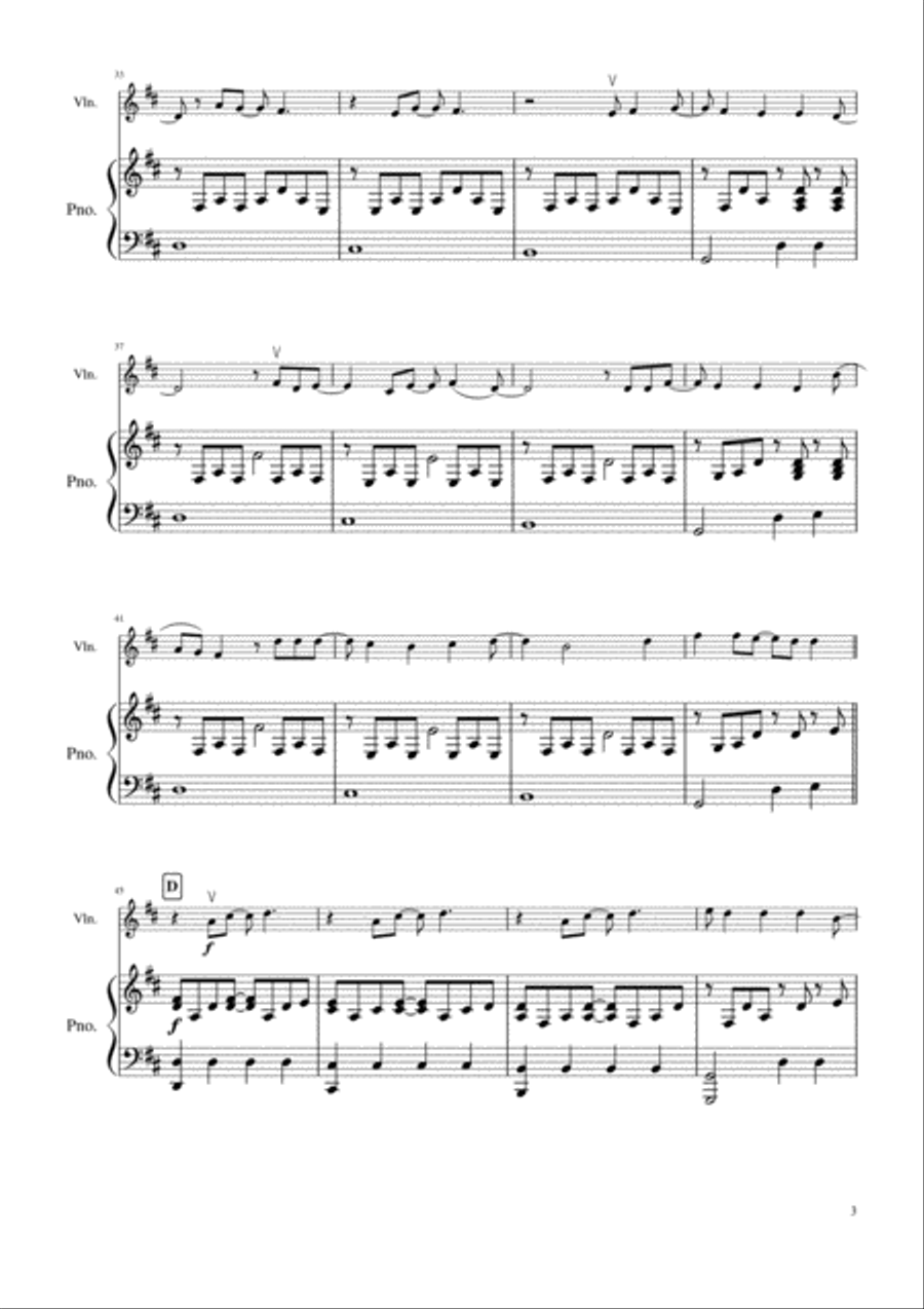 Wherever You Will Go Violin Solo scores gallery preview page 4