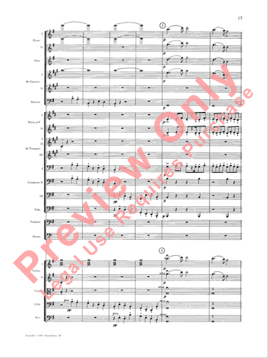 Dvorák's Fifth Symphony (New World, Fourth Movement) Full Orchestra scores gallery preview page 18