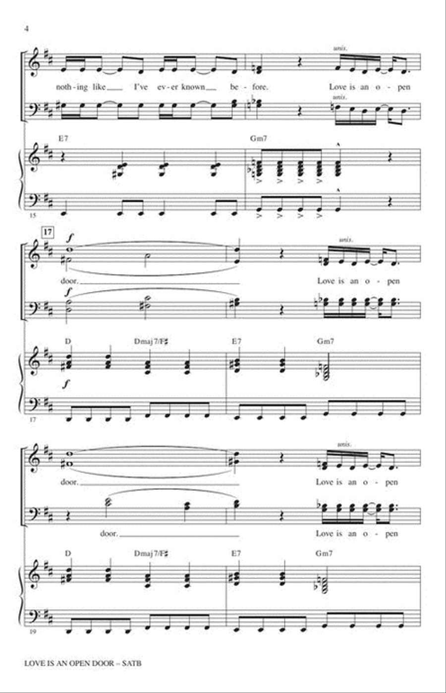 Love Is an Open Door Love Is an Open Door 4-Part scores gallery preview page 5