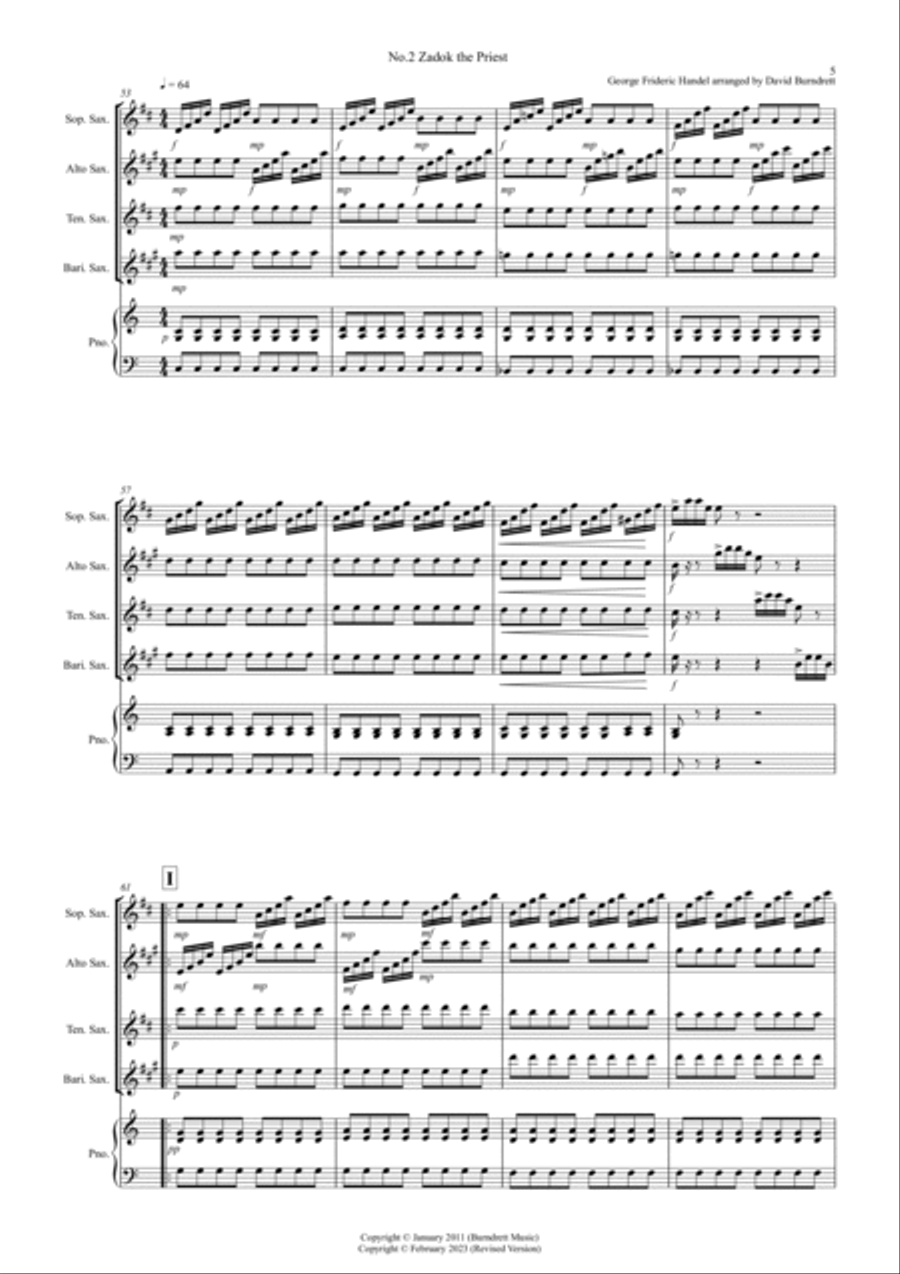 2 Classical Favourites for Saxophone Quartet (volume four) Saxophone Quartet scores gallery preview page 5