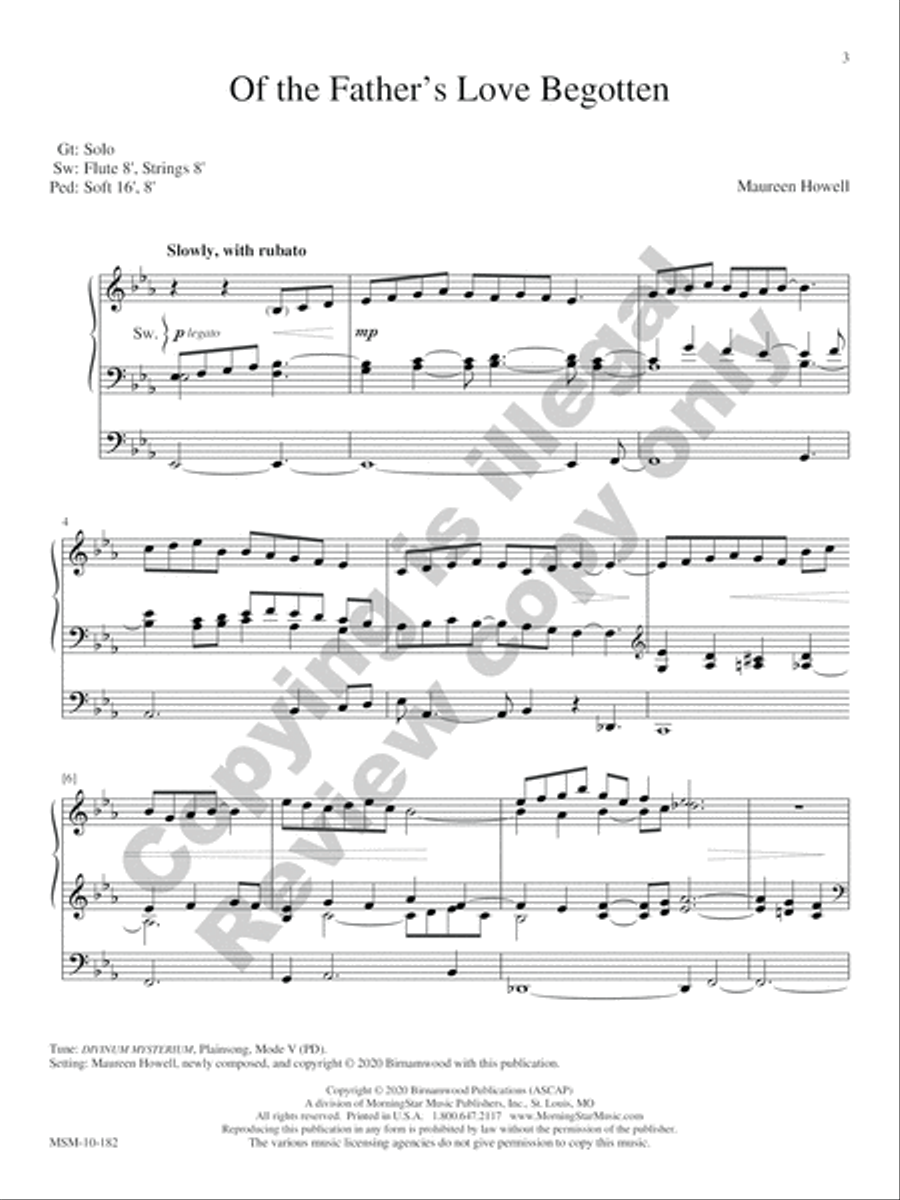 Once in Royal David's City Organ scores gallery preview page 3