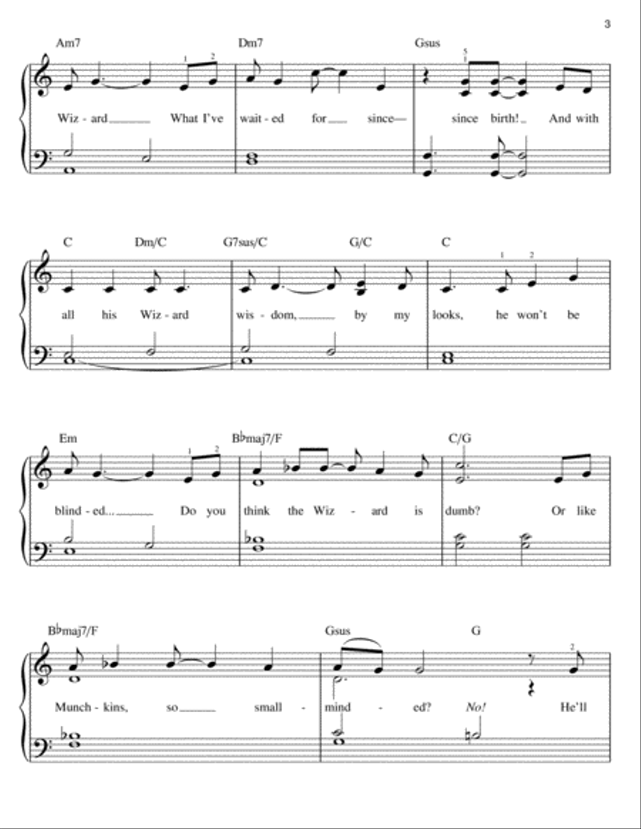 The Wizard And I (from Wicked) Easy Piano scores gallery preview page 3
