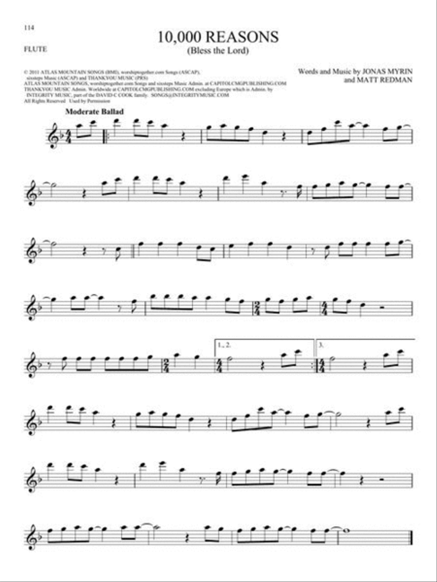 101 Worship Songs for Flute Flute Solo scores gallery preview page 6