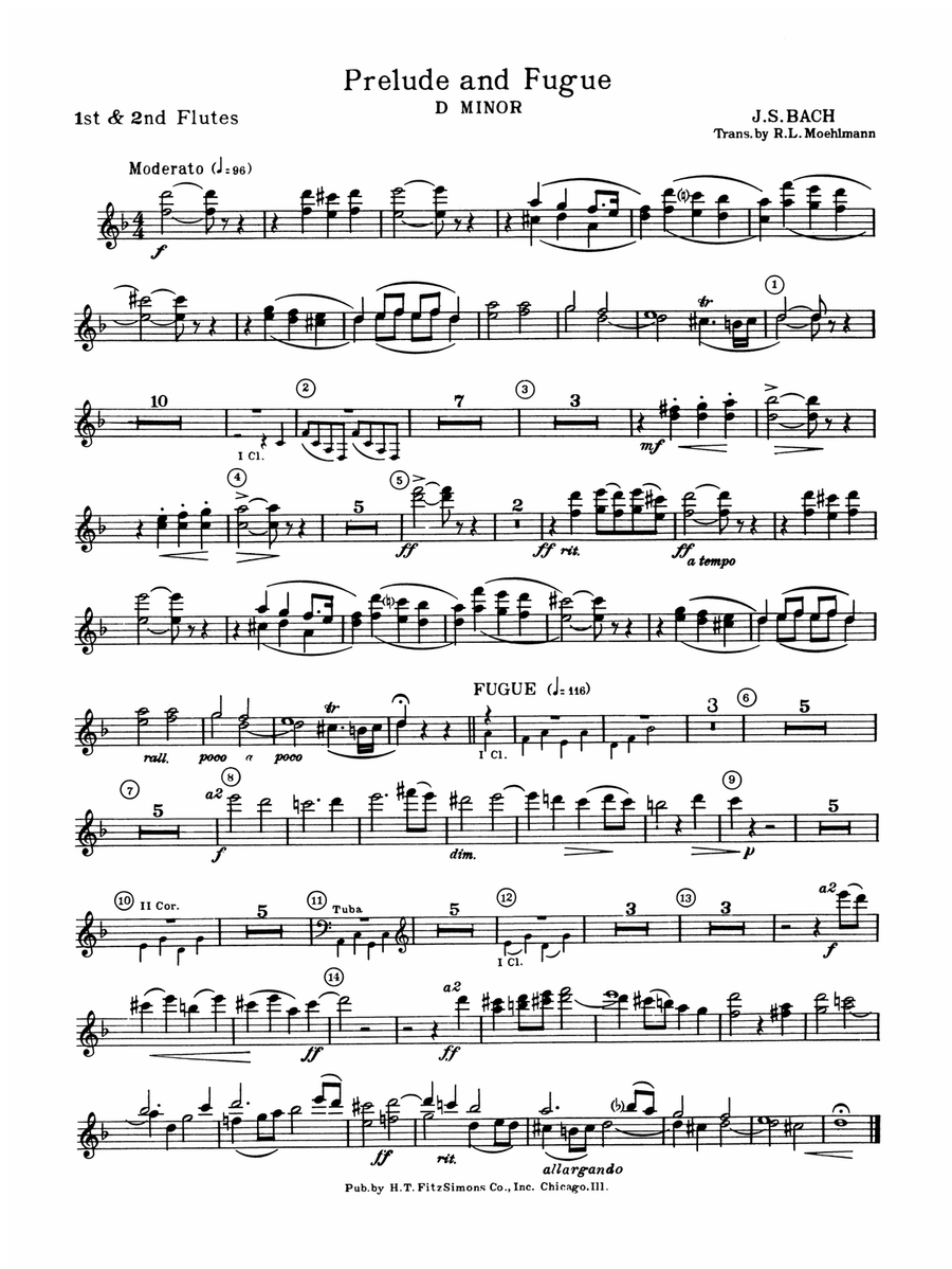Prelude and Fugue in D minor: 1st & 2nd Flute