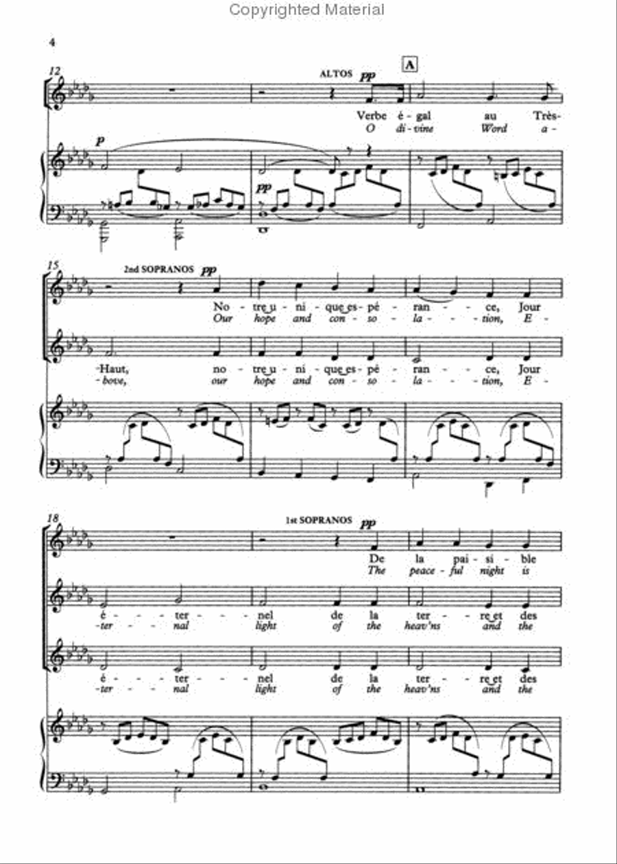 Cantique De Jean Racine (French & English) SSAA scores gallery preview page 3