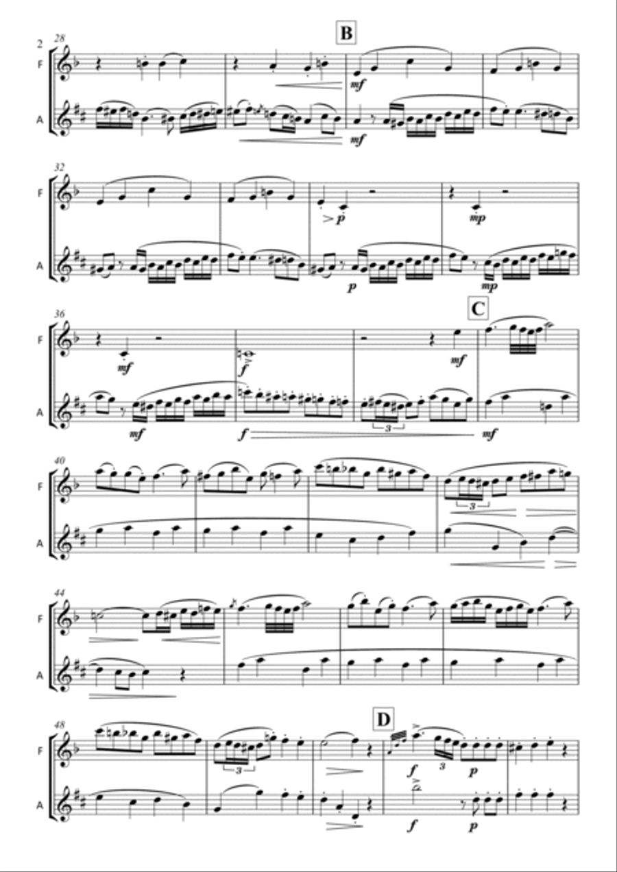 Rondo In F - Flute and Alto Saxophone Duet Woodwind Duet scores gallery preview page 2