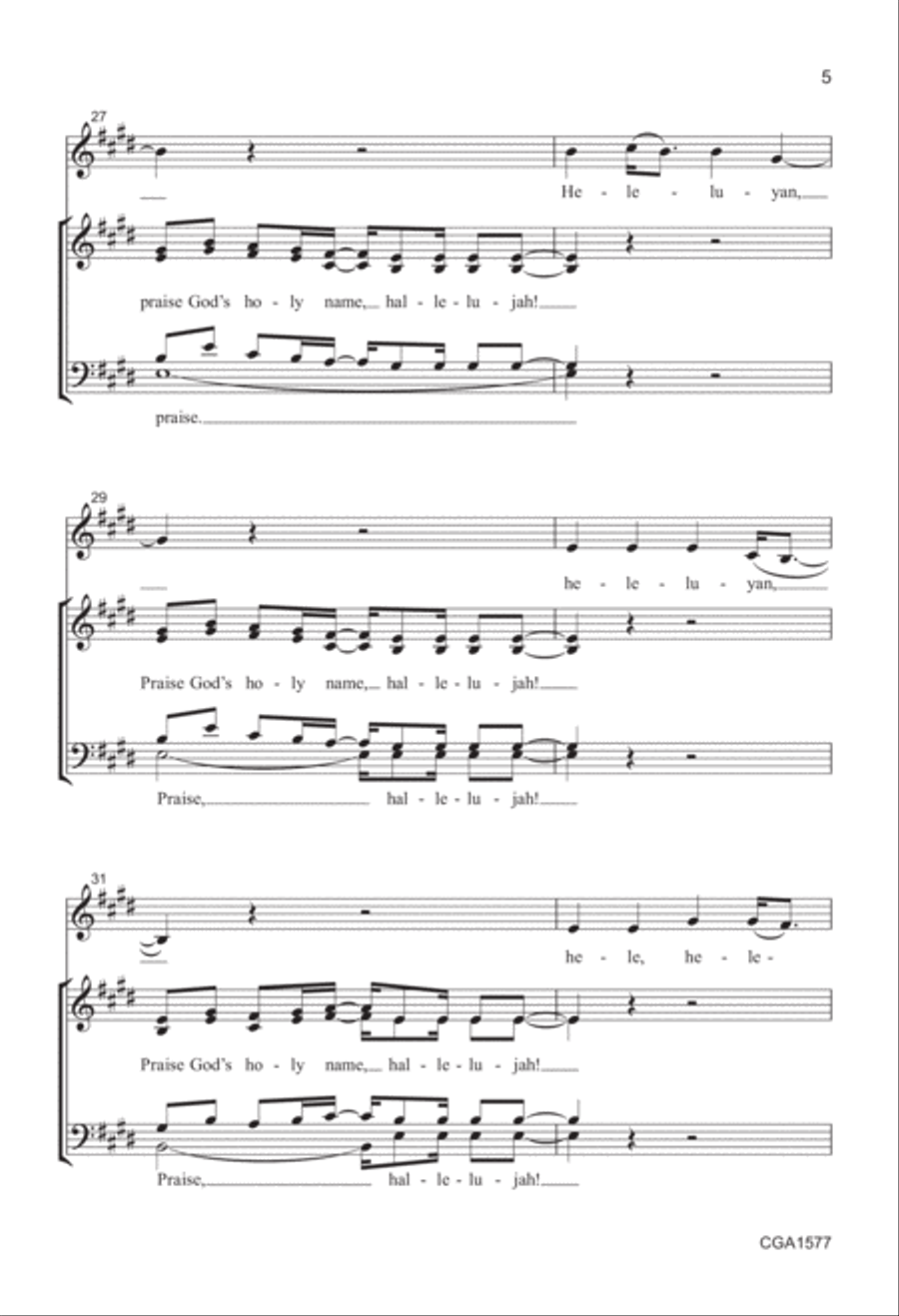 Processional Hallelujah (Heleluyan and Praise, Praise, Praise the Lor 4-Part scores gallery preview page 5