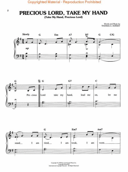 Precious Lord, Take My Hand by Thomas A. Dorsey Easy Piano - Sheet Music