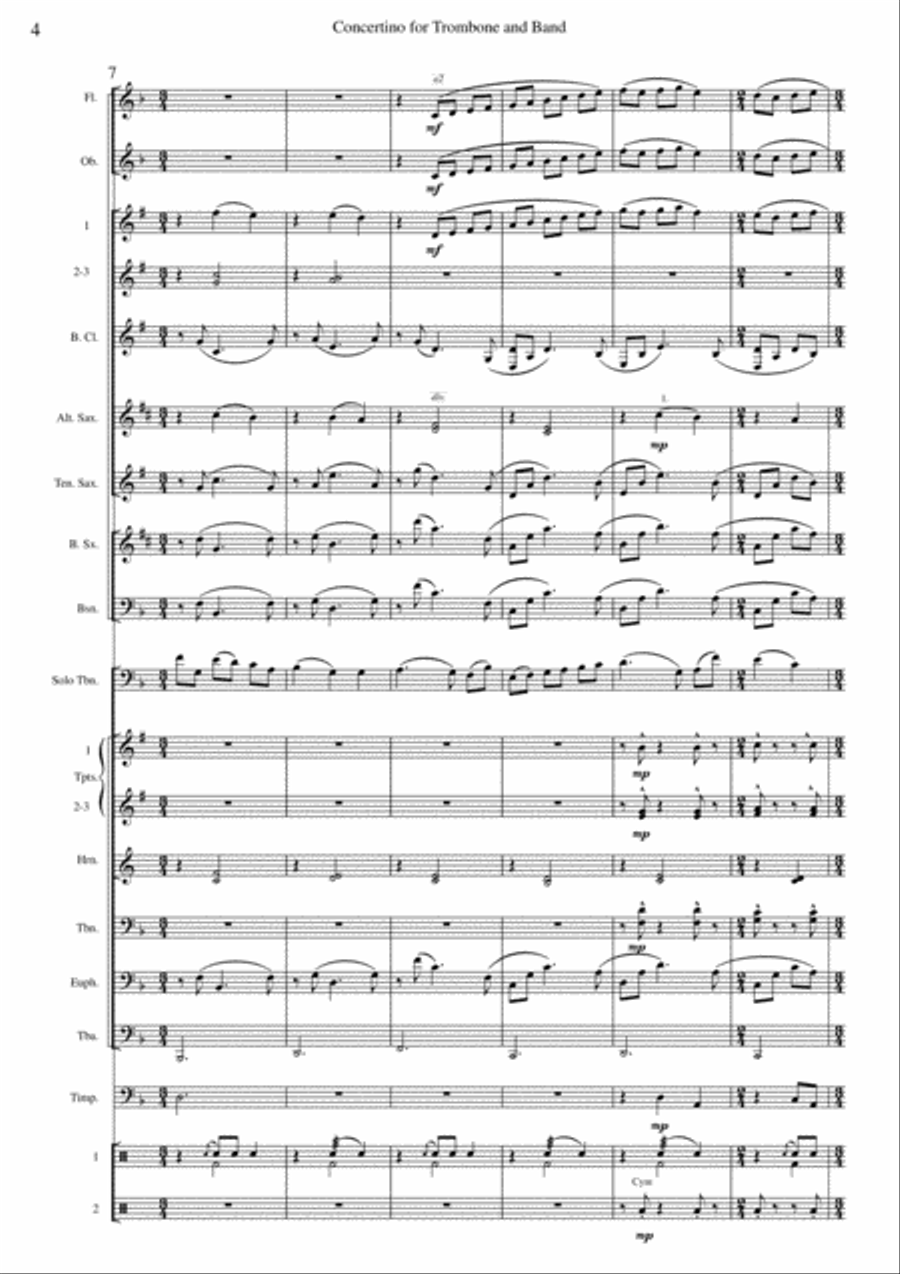 Concertino for Trombone and Band Concert Band scores gallery preview page 4