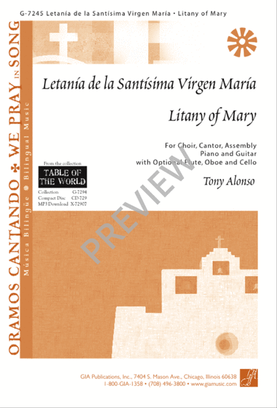 Letanía de la Santísima Virgen María / Litany of Mary 4-Part scores gallery preview page 1
