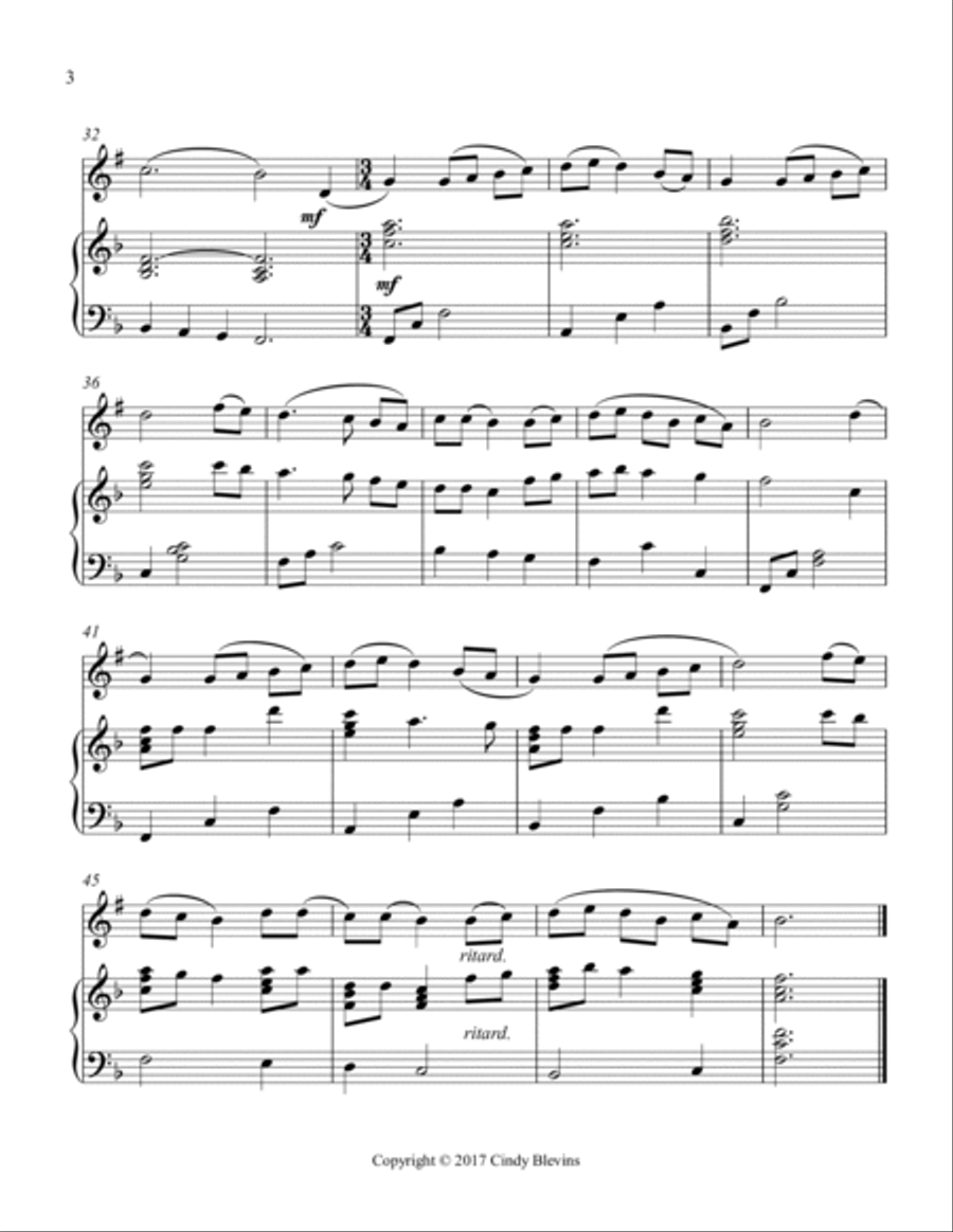 The Holly and the Ivy, for Piano and Clarinet B-Flat Clarinet scores gallery preview page 4