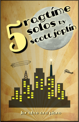 Book cover for Five Ragtime Solos by Scott Joplin for Oboe and Piano