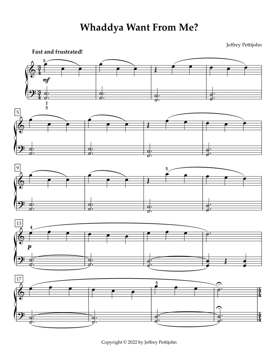 Whadda Ya Want from Me? Easy Piano scores gallery preview page 1