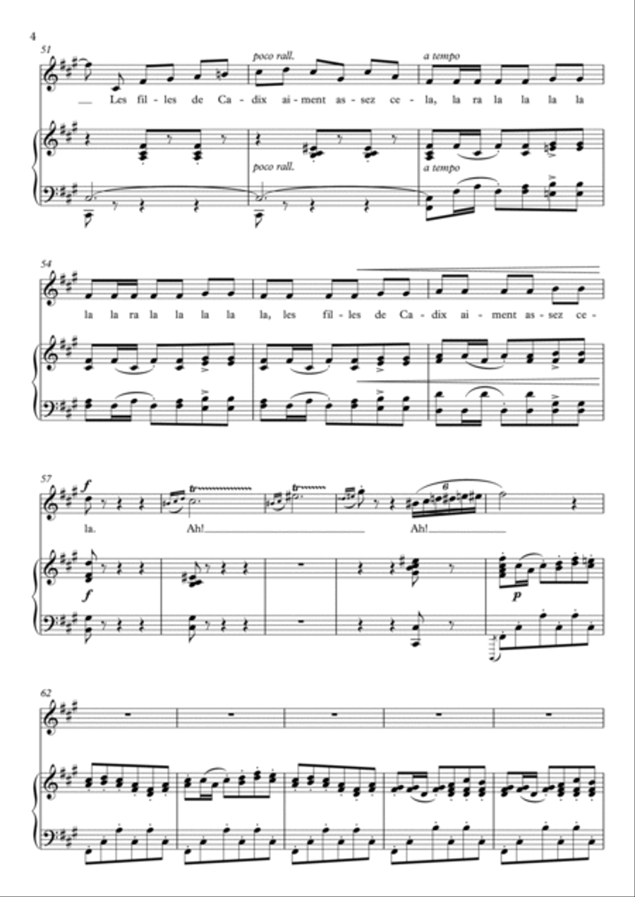 Les filles de Cadix (F# Minor) Soprano Voice scores gallery preview page 5