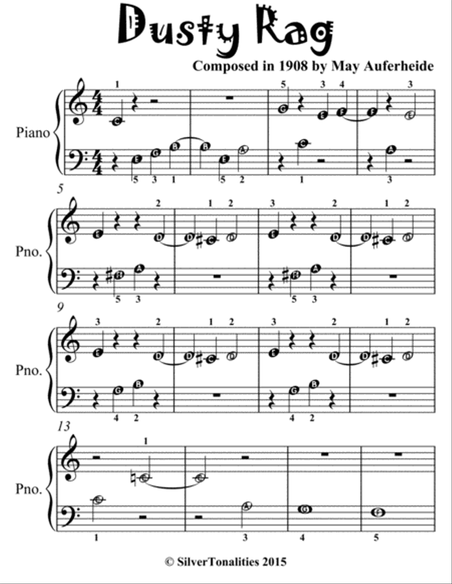 Dusty Rag Beginner Piano Sheet Music Easy Piano scores gallery preview page 2