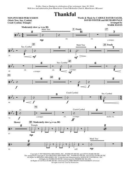 Thankful (arr. Mark Hayes) - Aux Percussion