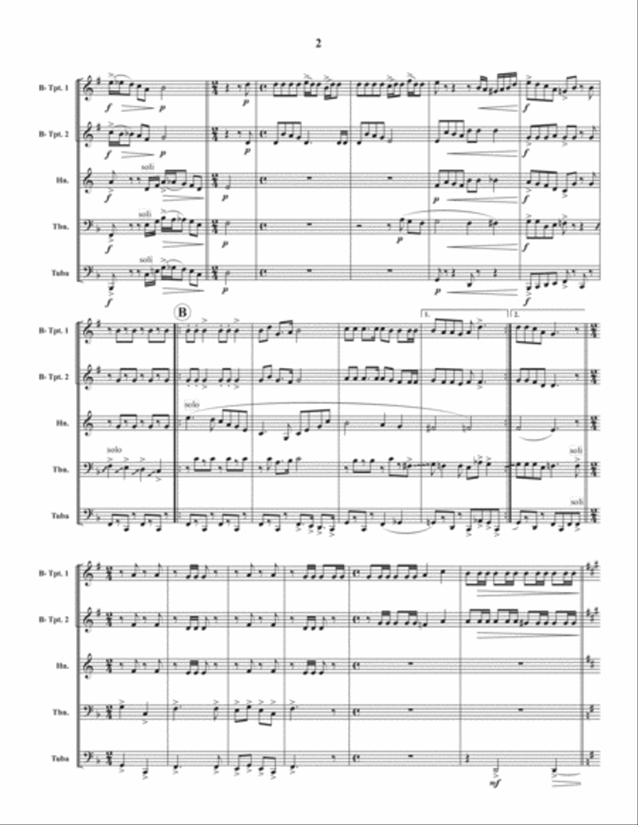J.B. Jingle Bells J.B. Jingle Bells Brass Quintet scores gallery preview page 3