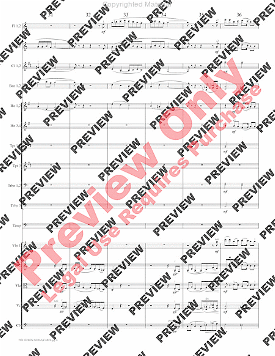 The Huron Indian Carol Full Orchestra scores gallery preview page 9
