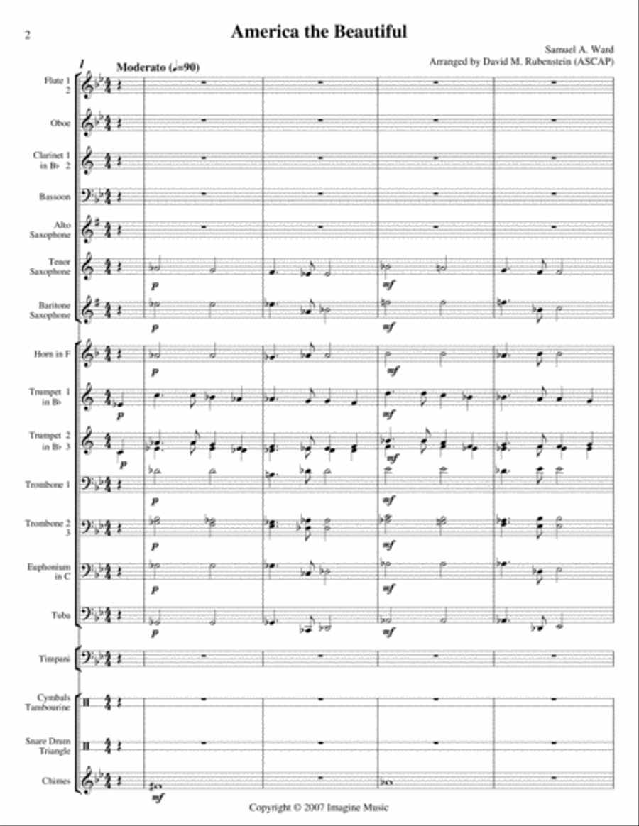 America the Beautiful Concert Band scores gallery preview page 2