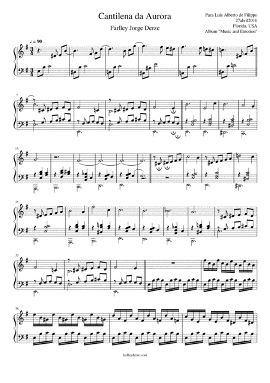 Cantilena da aurora Piano Solo scores gallery preview page 1