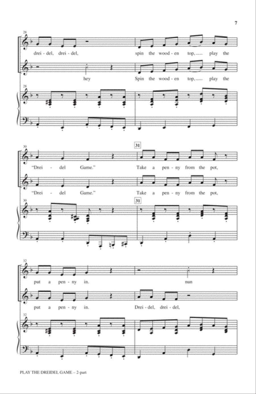 Play The Dreidel Game 2-Part scores gallery preview page 5