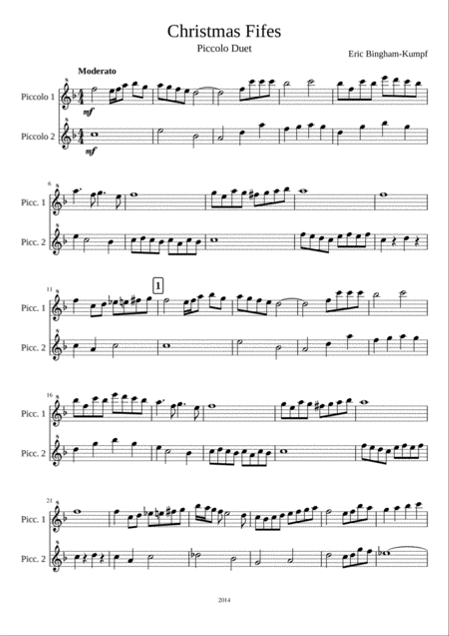 Christmas Fifes Christmas Fifes Flute Duet scores gallery preview page 1