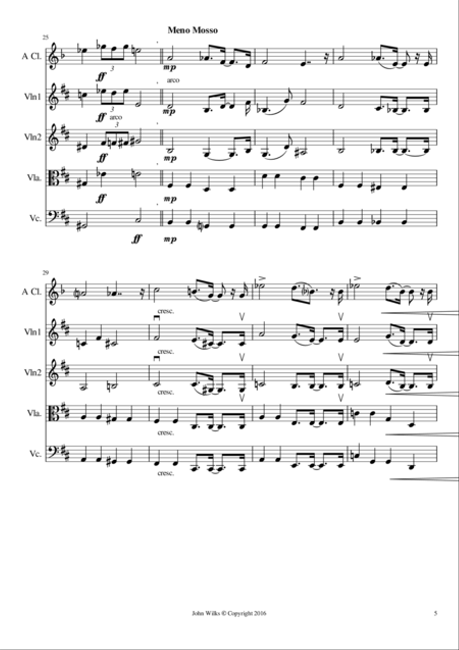 March Humoresque - Clarinet quintet Clarinet Quintet scores gallery preview page 5