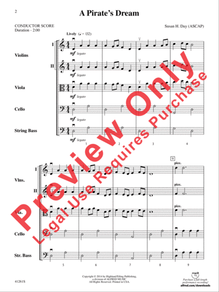 A Pirate's Dream String Orchestra scores gallery preview page 3
