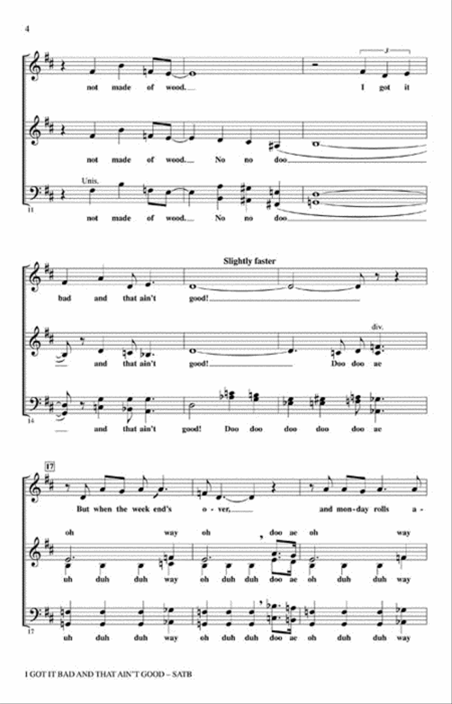 I Got It Bad and That Ain't Good 4-Part scores gallery preview page 3