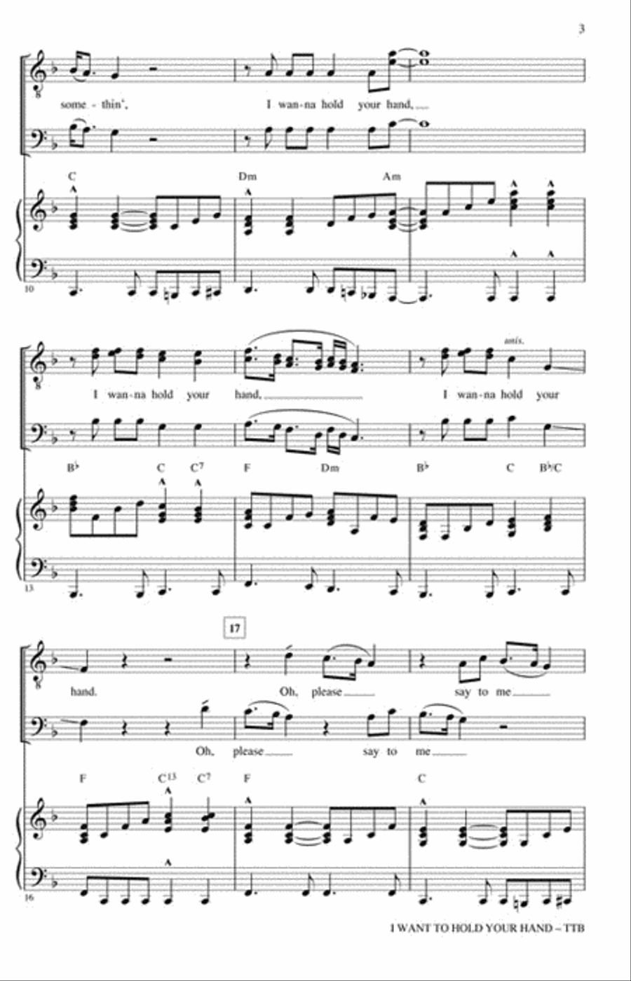 I Want to Hold Your Hand Choir scores gallery preview page 3