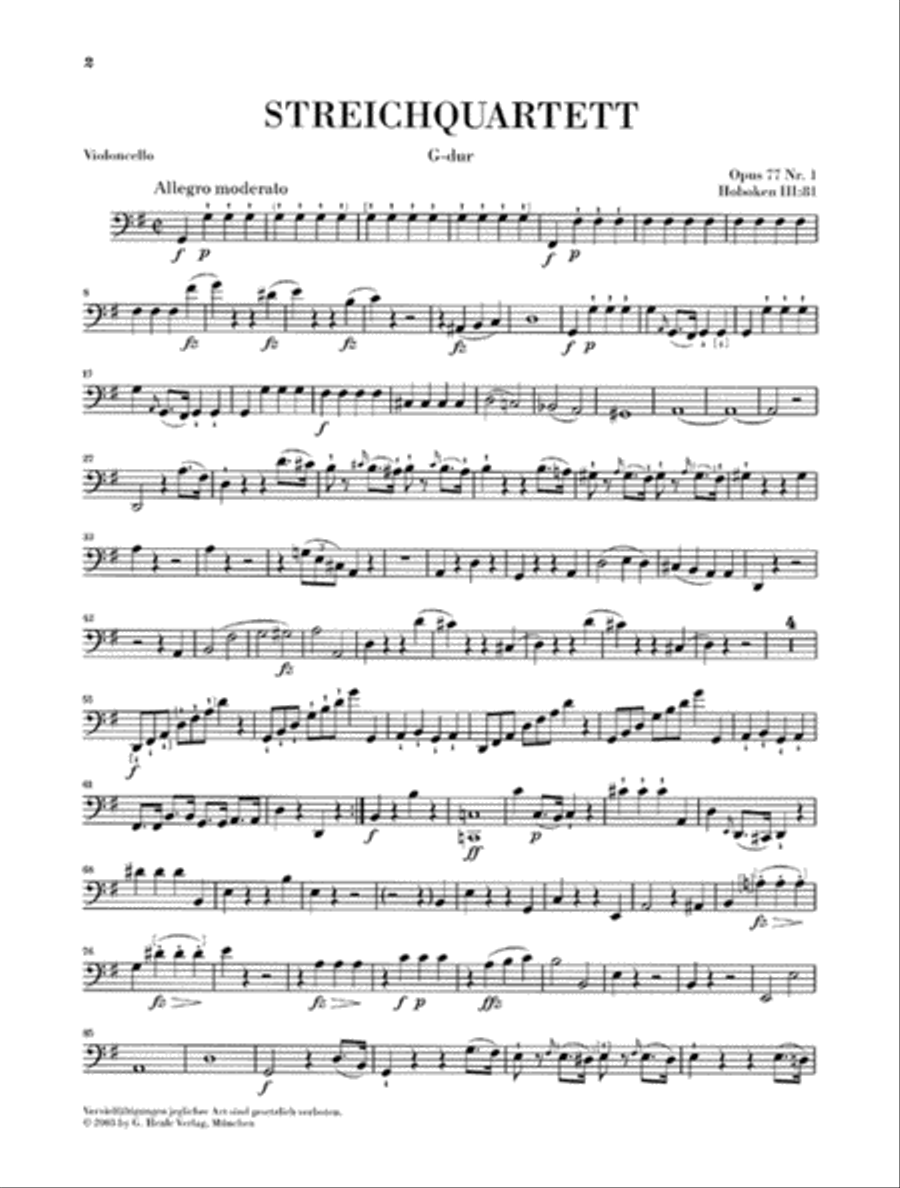 String Quartets – Volume XI Op. 77 and Op. 103 String Quartet scores gallery preview page 6